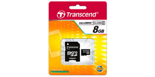 ⁦Transcend 8GB כרטיס זיכרון+מתאם⁩ – תמונה ⁦2⁩