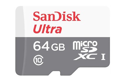 כרטיס זיכרון + מתאם SanDisk Ultra micro 64GB SDHC USH1 Class 10